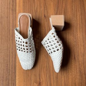 LOQ Ines Woven Mule White size EU 38 US 7.5